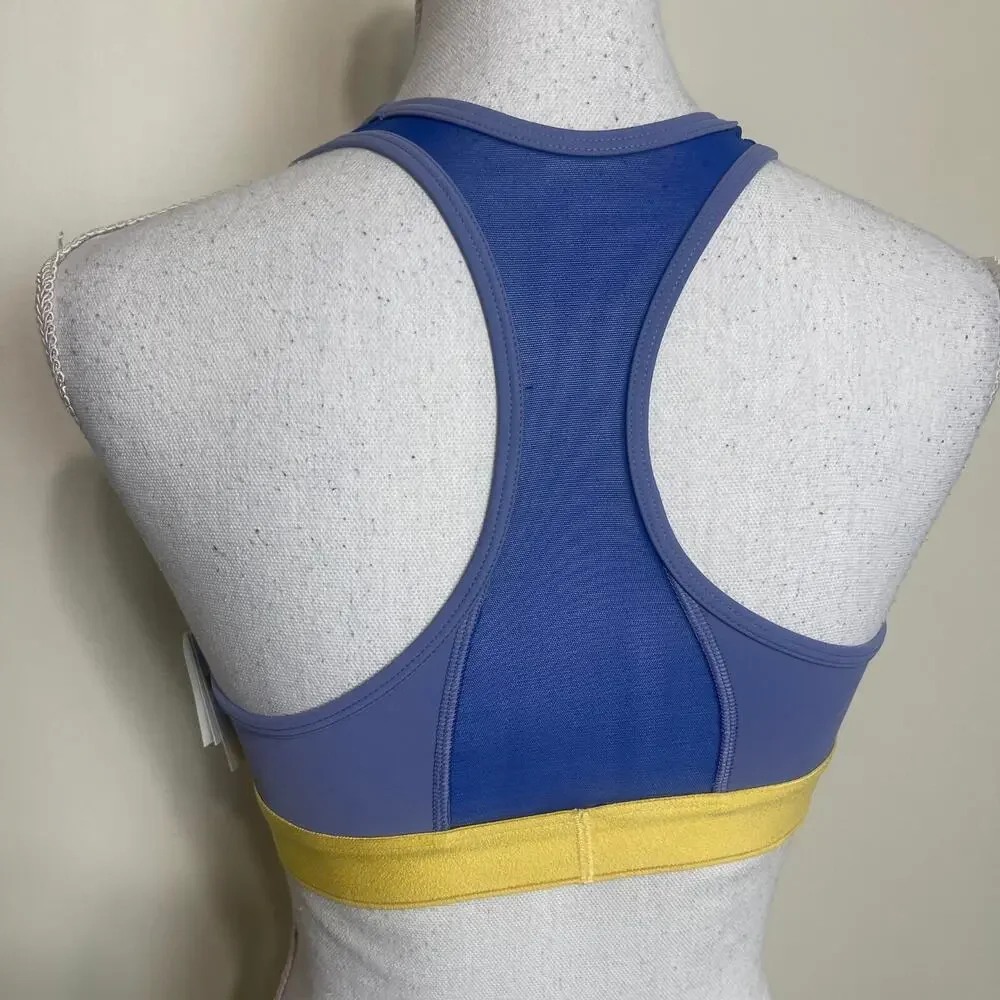 Calvin Klein Women's Performance Sports Bra Blue Yellow Lining Medium NEW W/ TAG